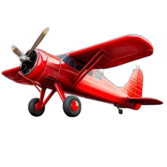 3D Red Propeller Plane